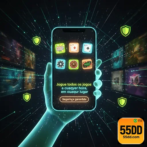 Pessoa usando celular para jogo responsável seguro