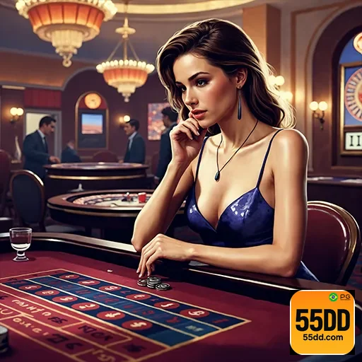 Imagem de um cassino elegante no site 55dd, destacando entretenimento e jogos de sorte.