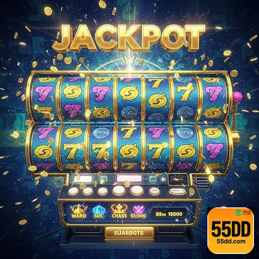 Imagem de máquinas de caça-níqueis no site 55dd, especialista em jogos de azar e apostas online.